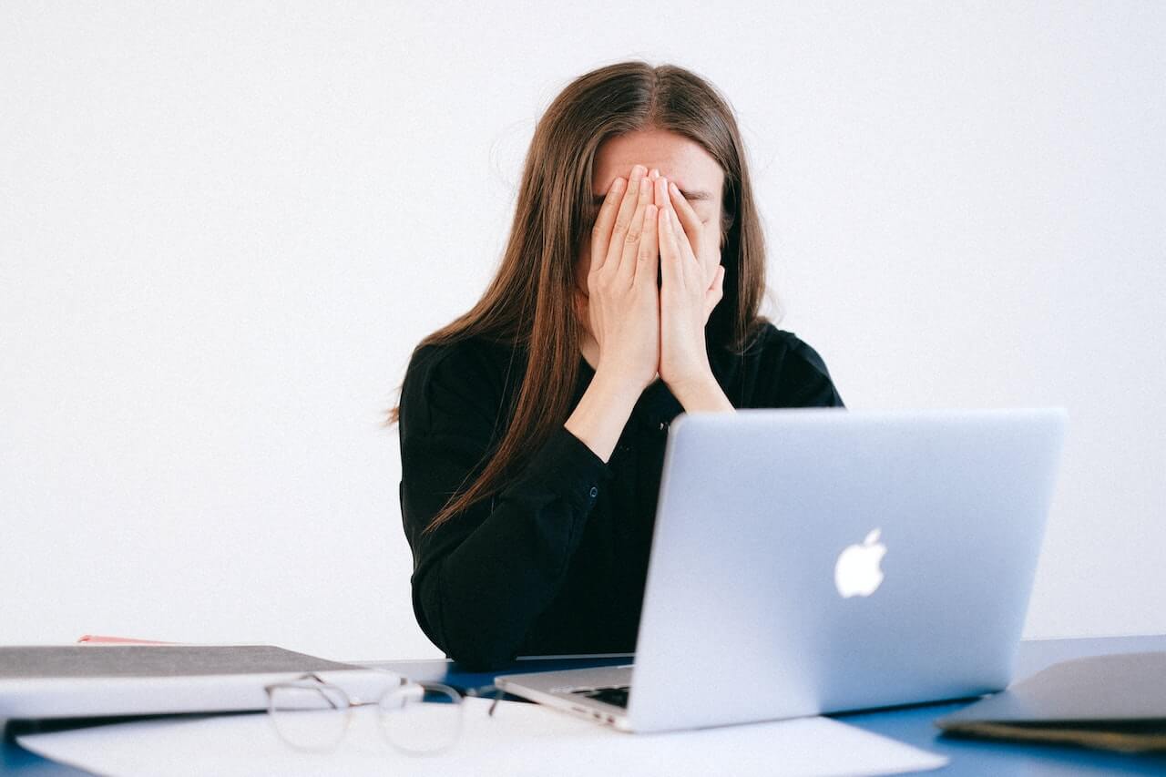 woman anxious at work