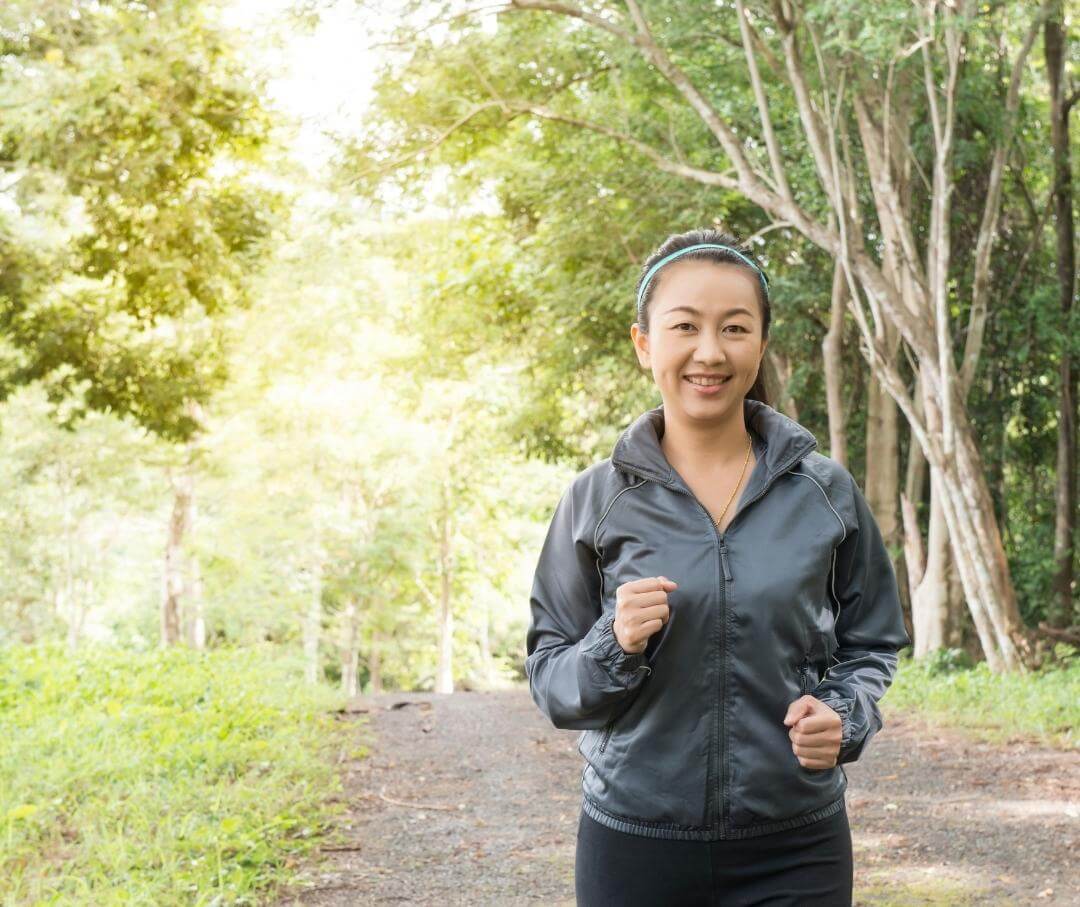 woman jogging in a park