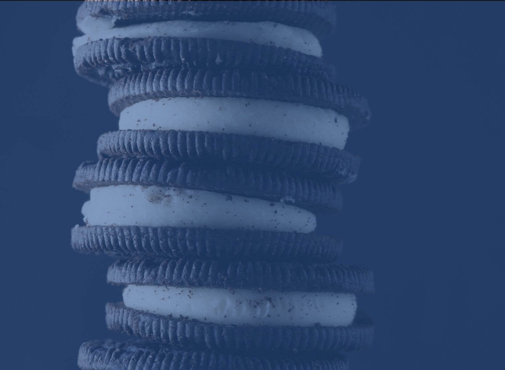 close up shot of a stack of oreo cookies