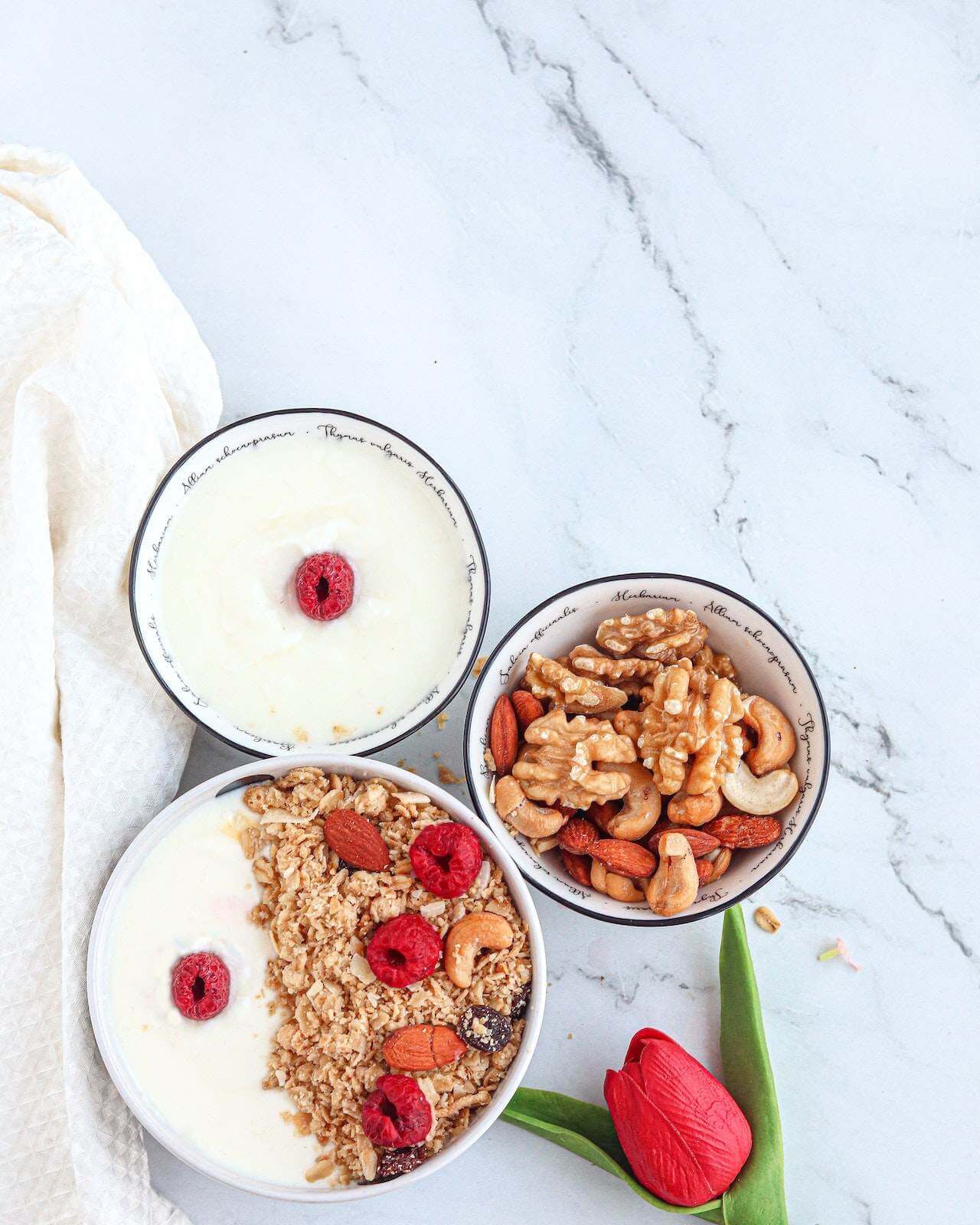 Two-bowls-with-yogurt-and-one-with-nuts