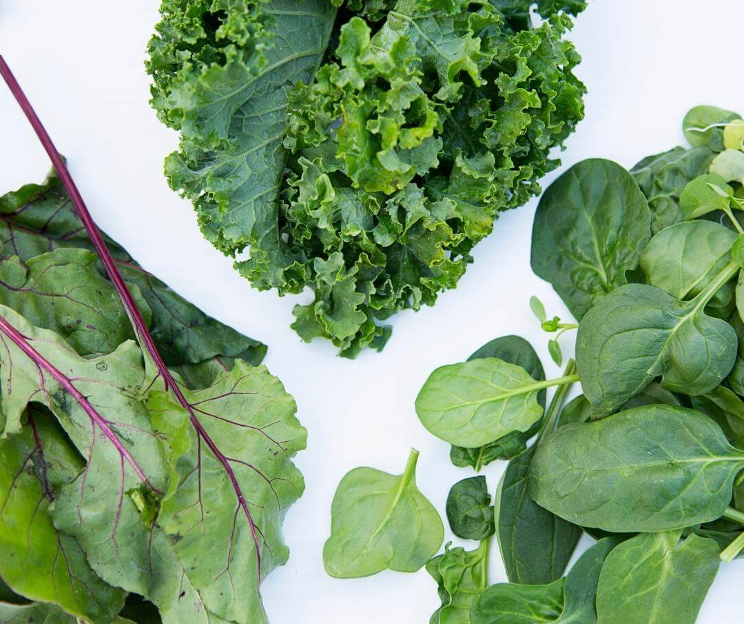 kale, chard, and spinach