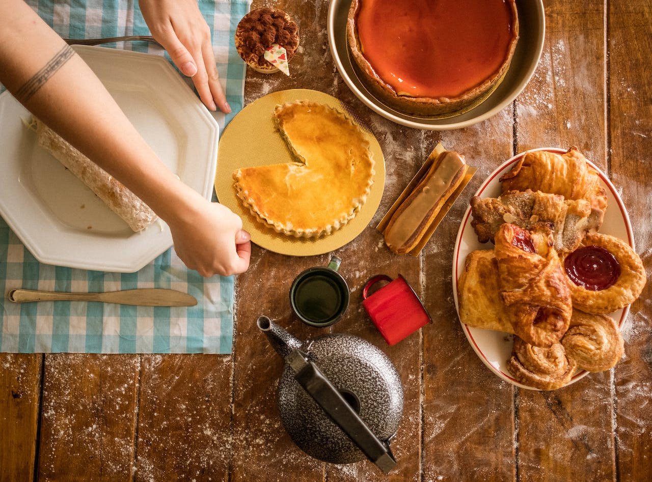 baked-goods-and-desserts-on-wooden-surface