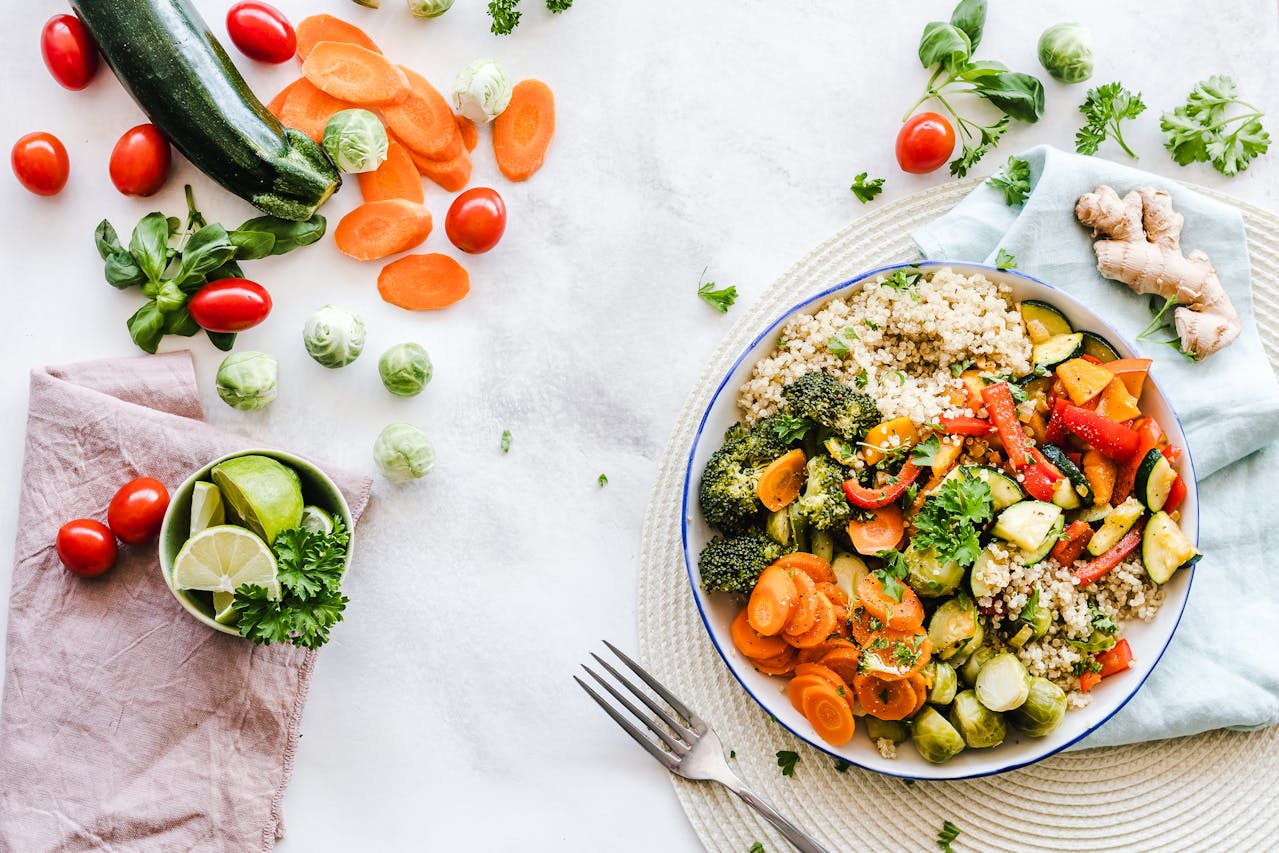 A plate of vegetables