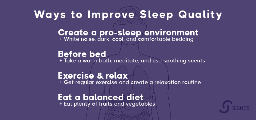 Improve sleep quality infographic