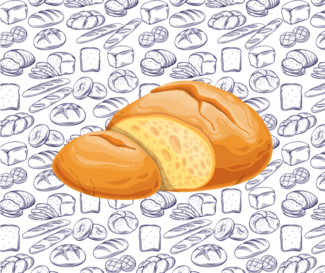 An illustration of a loaf of sourdough bread