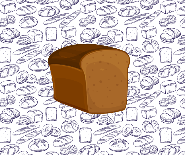 An illustration of a loaf of whole grain bread